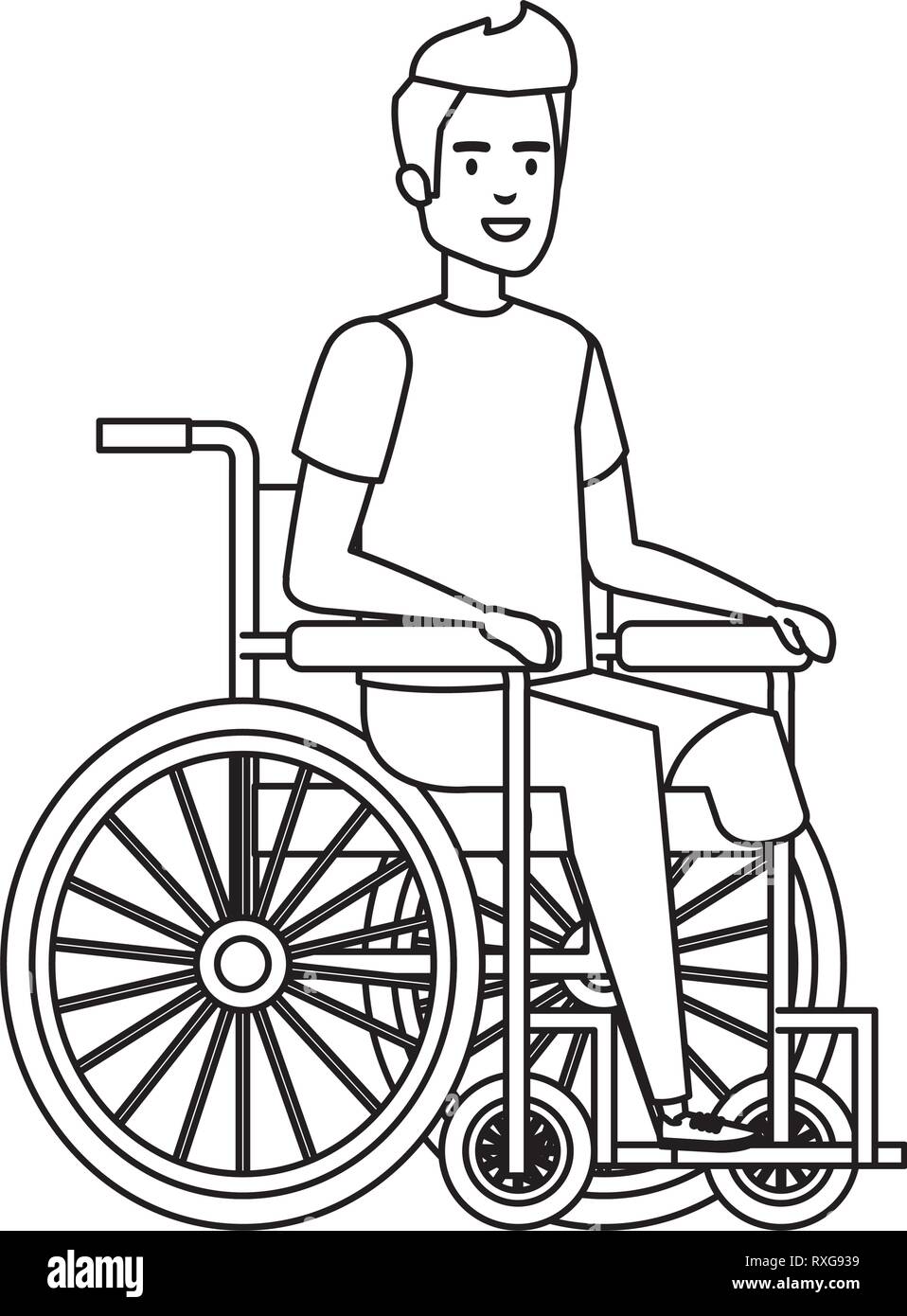 Young Man In Wheelchair Stock Vector Image Art Alamy Young Man In Wheelchair RXG939