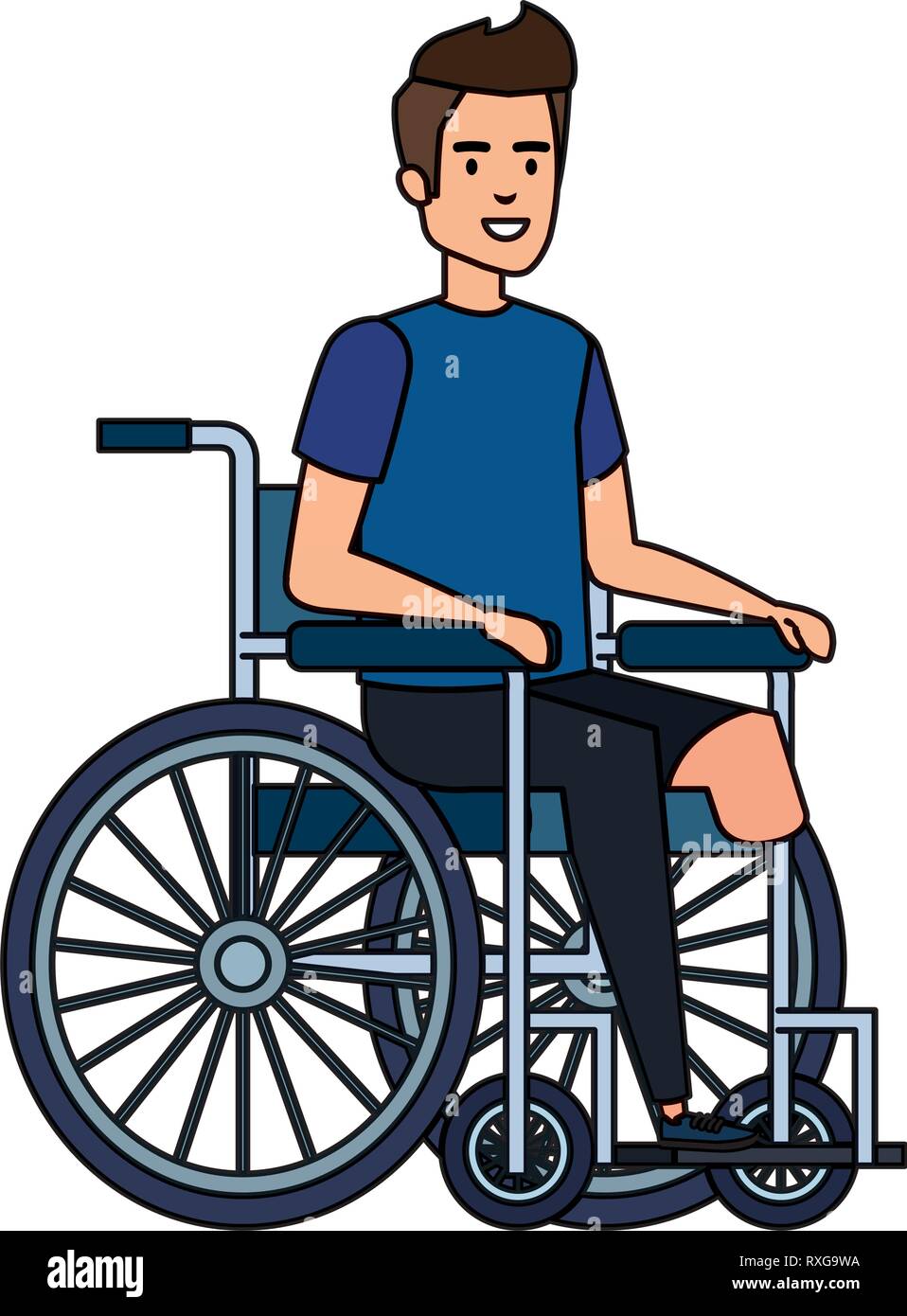 young man in wheelchair Stock Vector Image & Art - Alamy