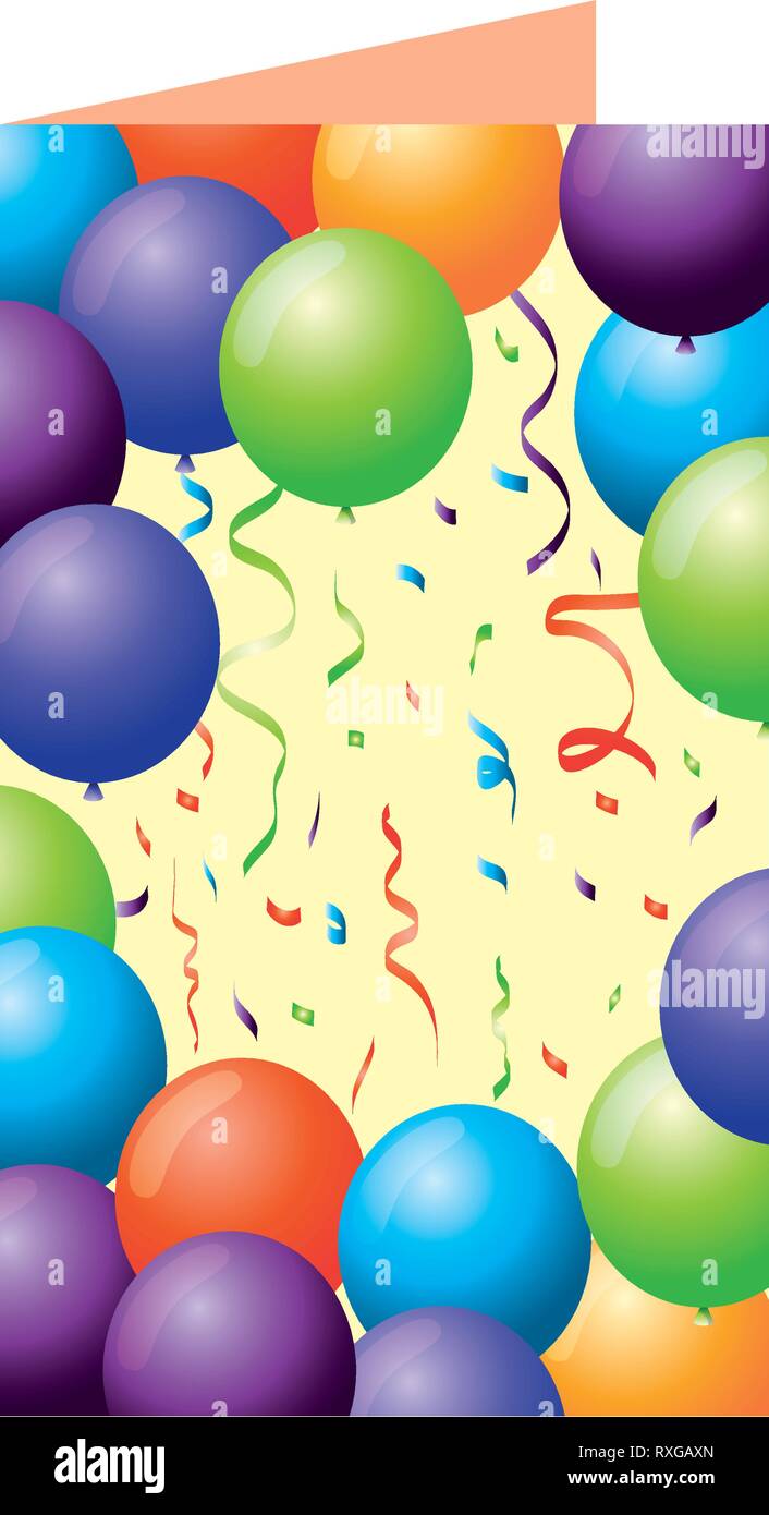 postcard with balloons helium floating Stock Vector Image & Art - Alamy