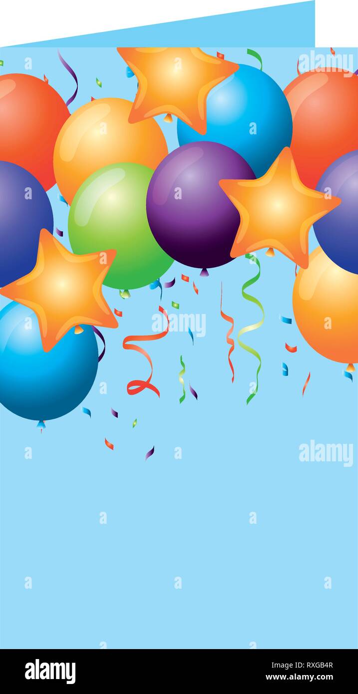 postcard with balloons helium floating Stock Vector Image & Art - Alamy