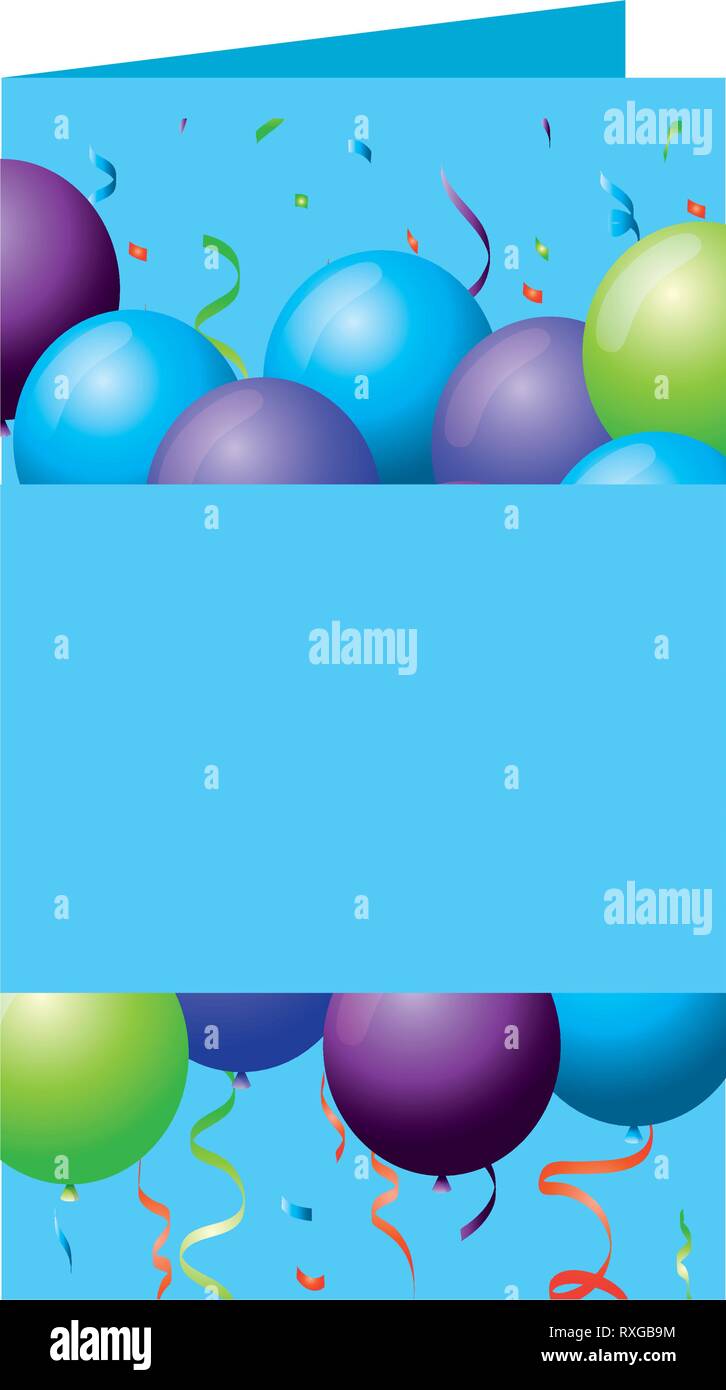 postcard with balloons helium floating Stock Vector Image & Art - Alamy