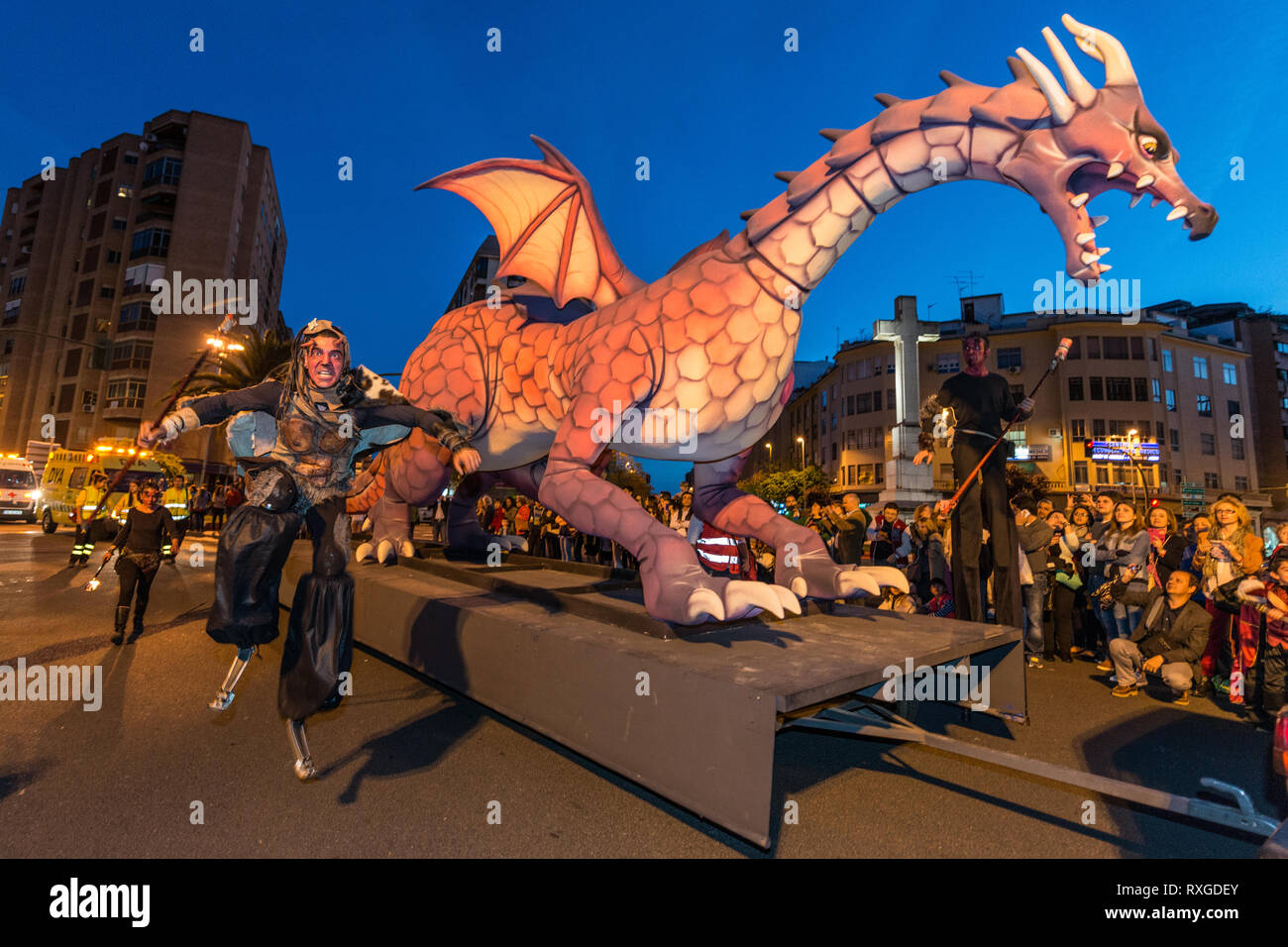 The dragon during the parade on the occasion of the feast of Saint