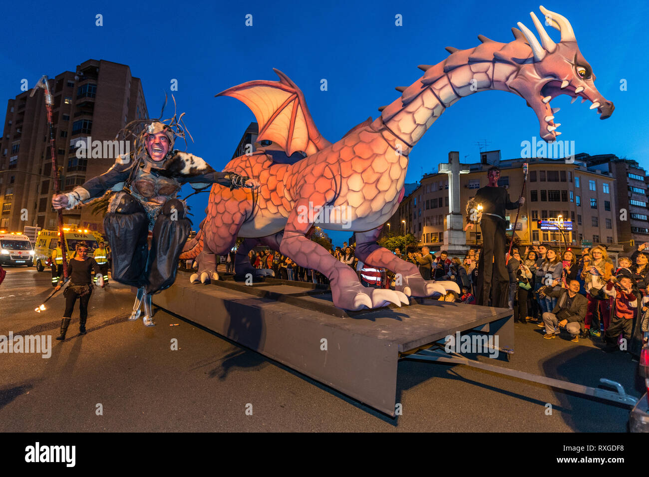 The dragon during the parade on the occasion of the feast of Saint