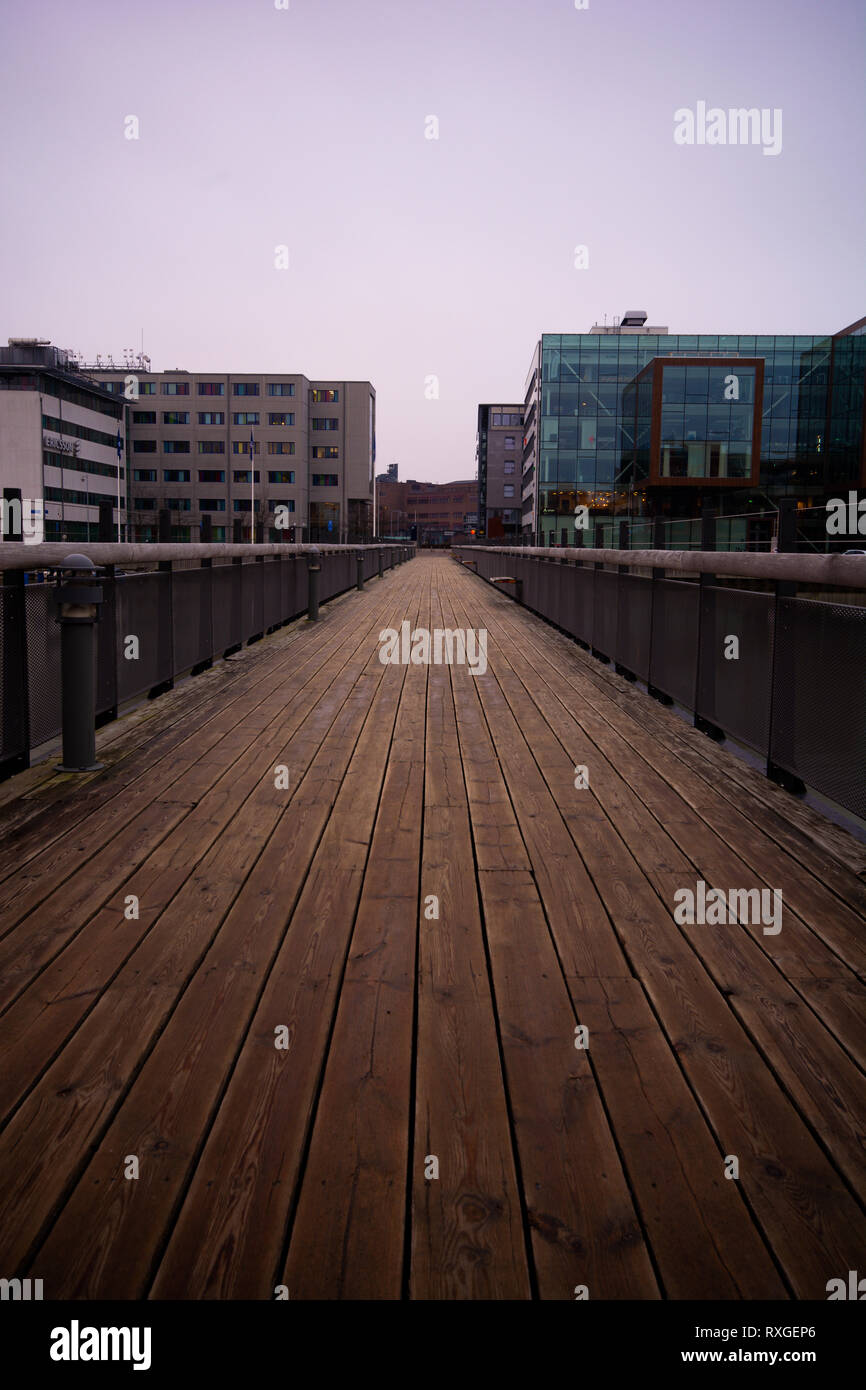 Modern footbridge at Lindholmen science park gothenburg,sweden Stock
