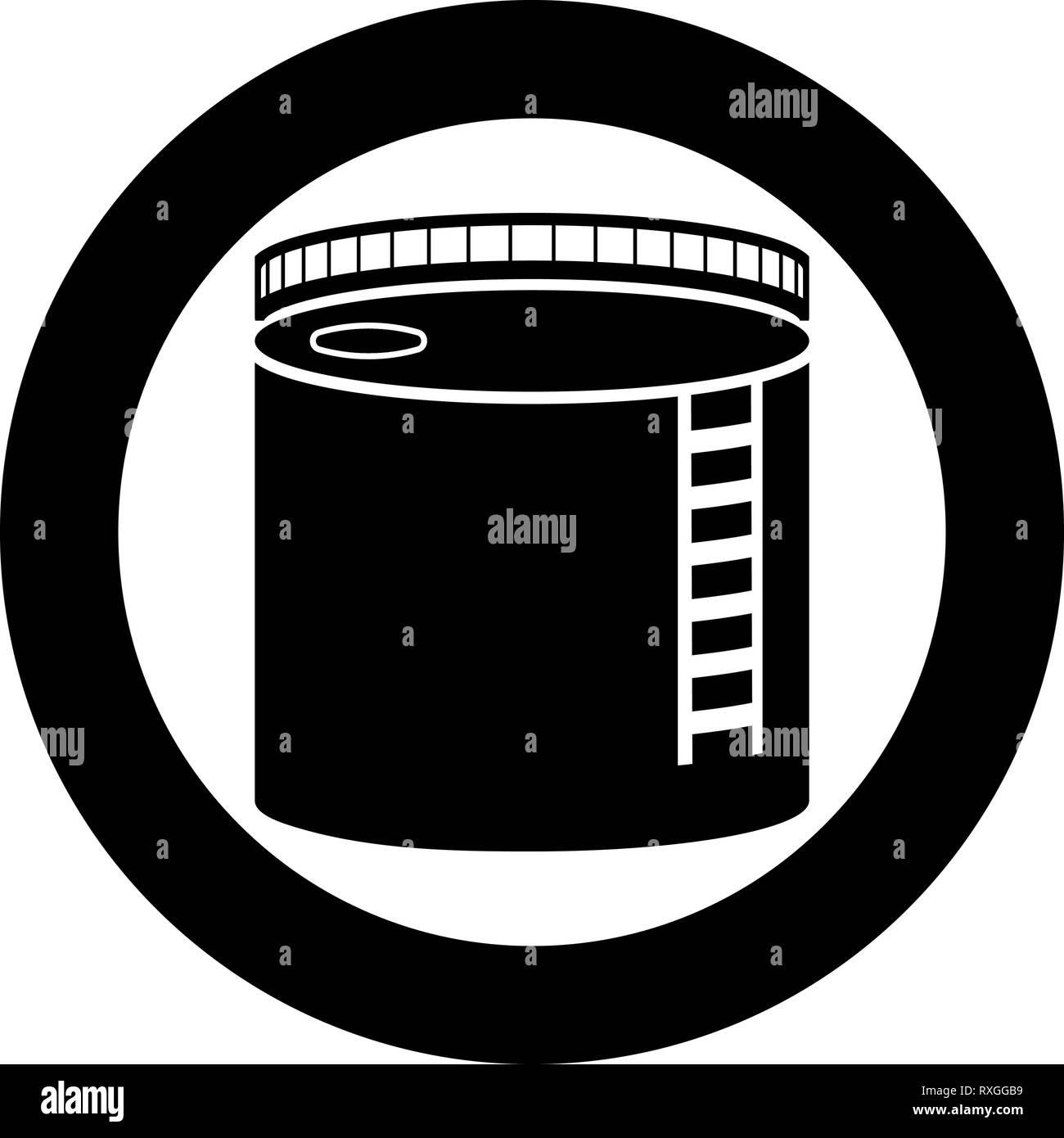 Tank with oil Oil storage tank Heating oil icon black color vector in