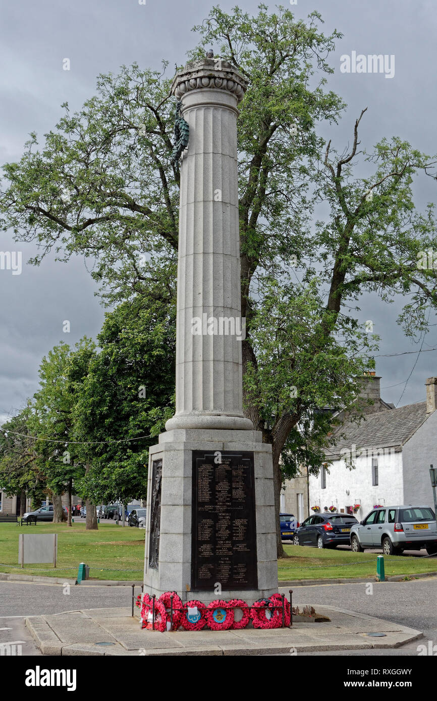 War memorial in Grantown-on-Spey, Highland region, Scotland, UK Stock Photo