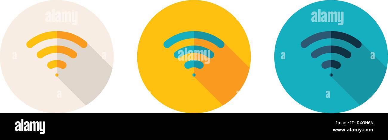 Simple Flat Design Icon Indicated Wi-Fi Zone. Stock Vector