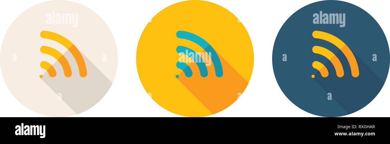 Simple Flat Design Icon Indicated Wi-Fi Zone. Stock Vector