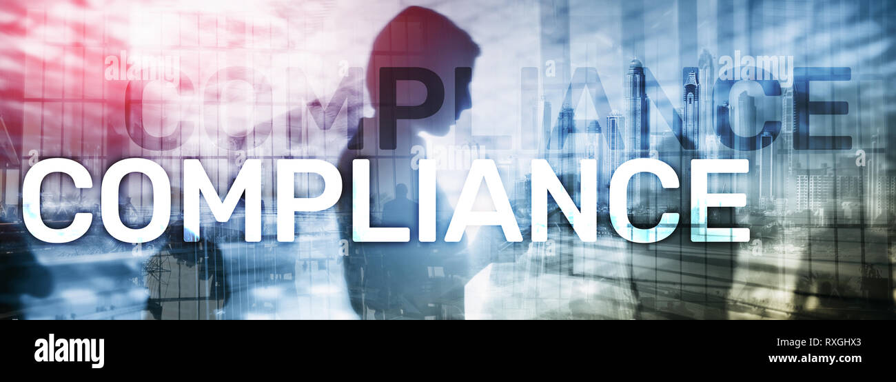 Compliance diagram with icons. Business concept on abstract background ...