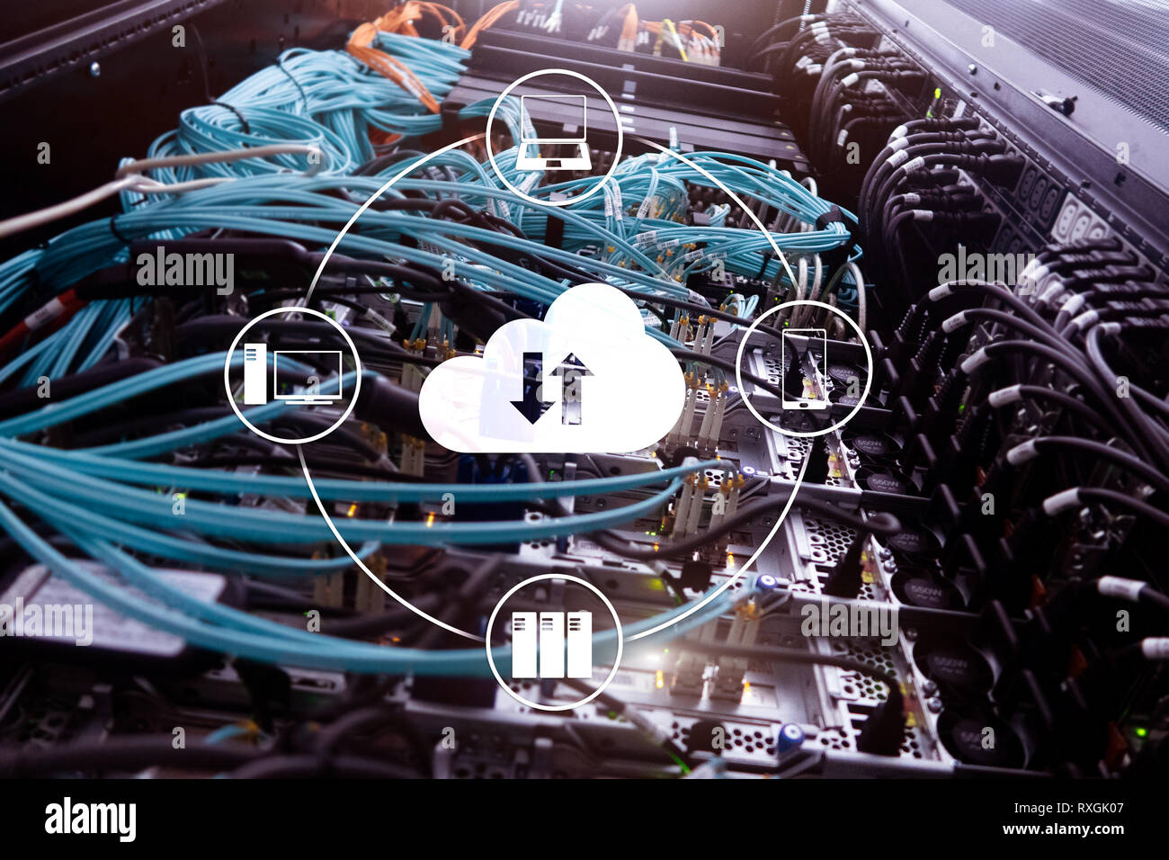 CLoud server and computing, data storage and processing. Internet and ...