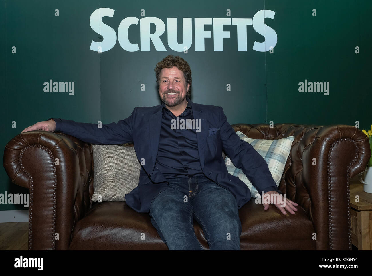 Birmingham, UK. 9th March 2019.  Crufts Dog Show....Singer Michael Ball priorto taking up his role as chief judge for Scruffs competition, the best cross breed dog, at this years Crufts Dog Show.. Credit: charlie bryan/Alamy Live News Stock Photo