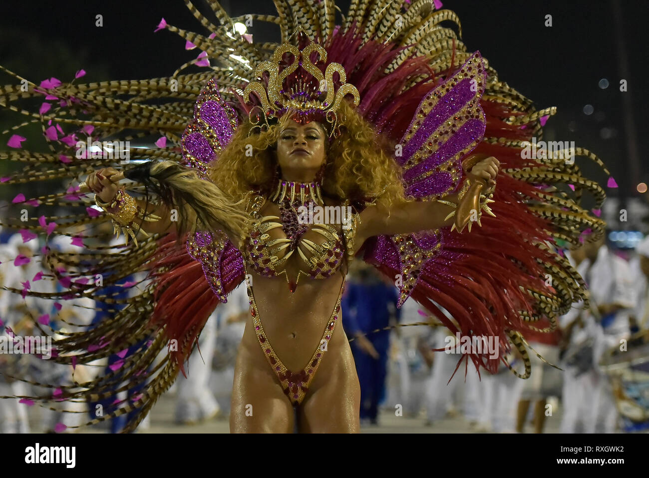 Rio De Janeiro Brazil 9th March 2019 Parade Of Portela At Carnival Rio 2019 The Drum Queen Bianca Monteiro At The Parade Of The Portela Samba School During The Presentation Of