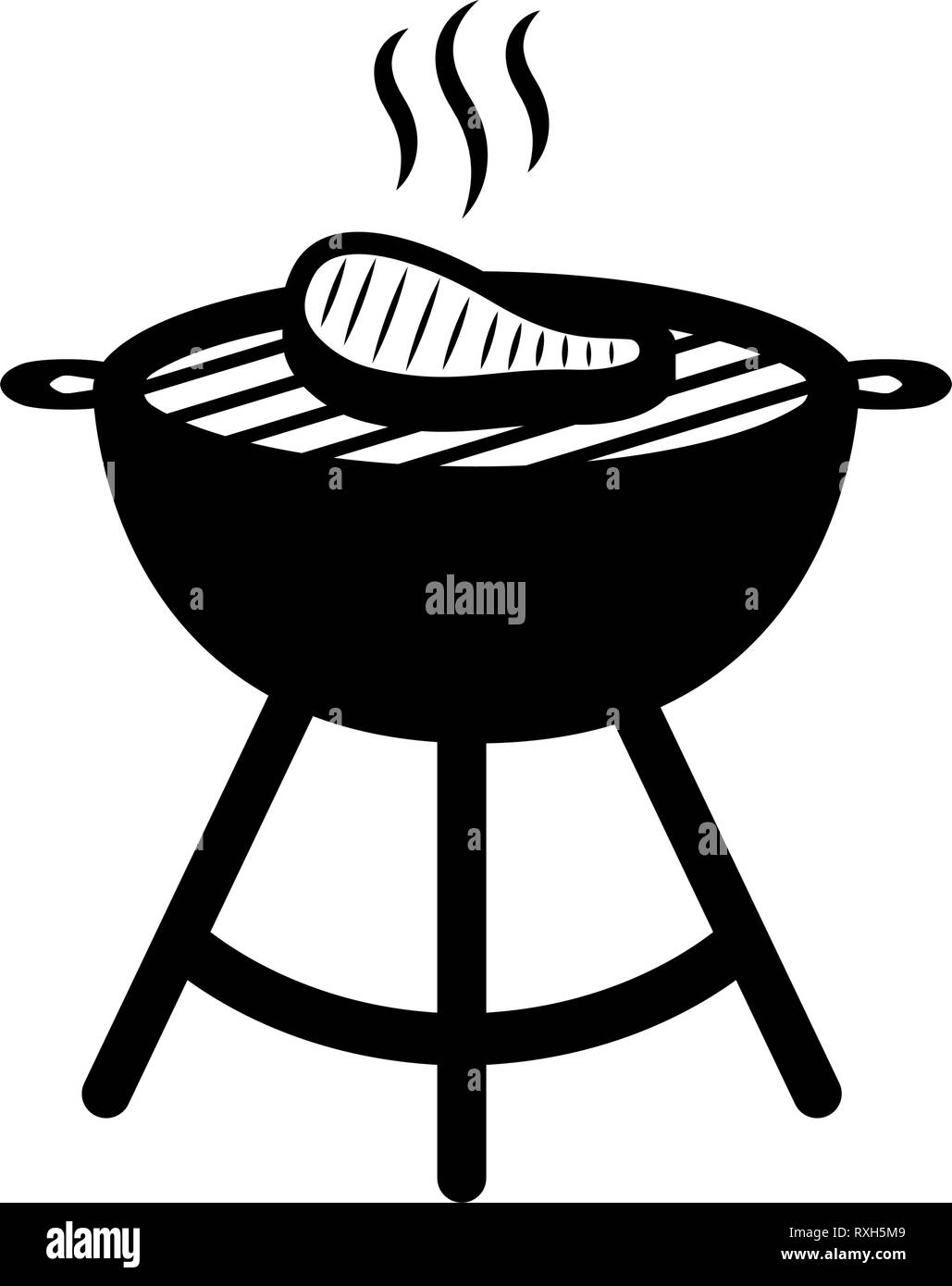 Isolated barbecue grill with a steak icon Stock Vector Image & Art - Alamy