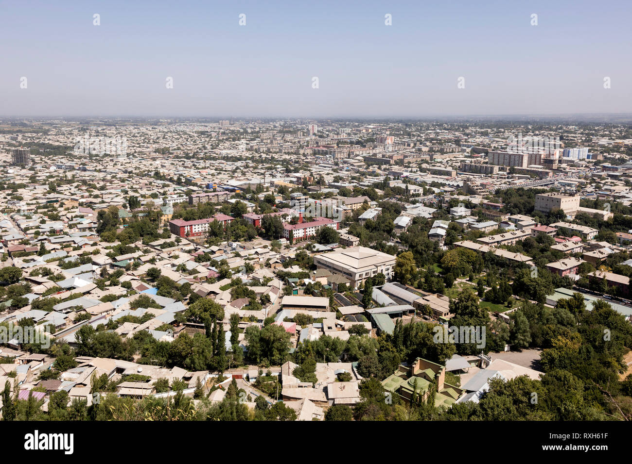 Osh, Kyrgyzstan August 20 2018: Bird's eye view of Osh in Kyrgyzstan ...