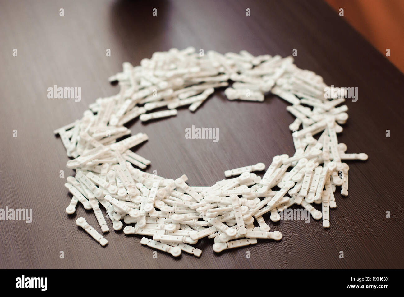 Lancets for an insulin pen on a wooden backgraund Stock Photo Alamy