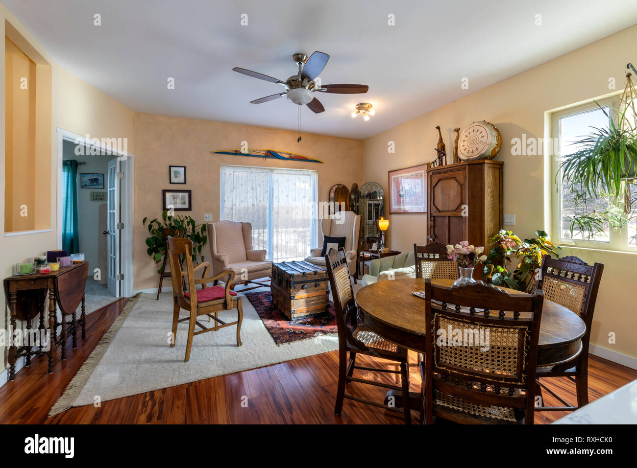 Interior view of townhouse living room; Poncha Springs; Colorado; USA