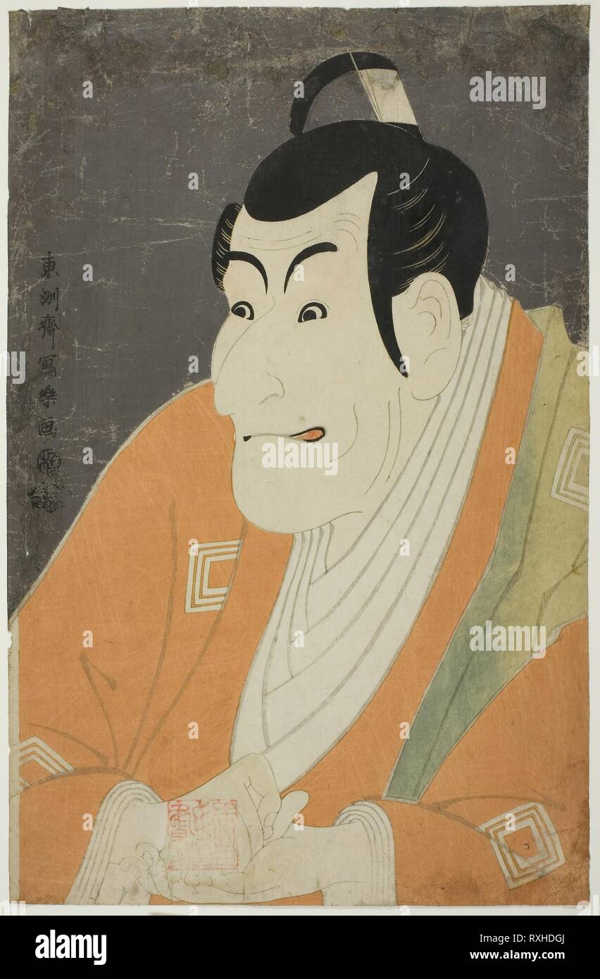The actor Ichikawa Ebizo IV as Takemura Sadanoshin. Toshusai Sharaku ??? ??; Japanese, active 1794-95. Date: 1794. Dimensions: 38.1 x 24.6 cm (15 x 9 3/4 in.). Color woodblock print; oban. Origin: Japan. Museum: The Chicago Art Institute. Stock Photo