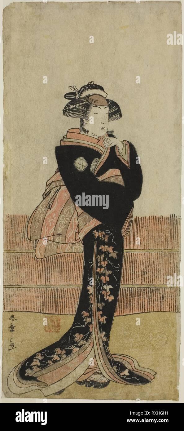 The Actor Azuma Tozo III in an Unidentified Role. Katsukawa Shunsho ?? ??; Japanese, 1726-1792. Date: 1780-1784. Dimensions: 32.2 x 14.5 cm (12 11/16 x 5 11/16 in.). Color woodblock print; hosoban. Origin: Japan. Museum: The Chicago Art Institute. Stock Photo