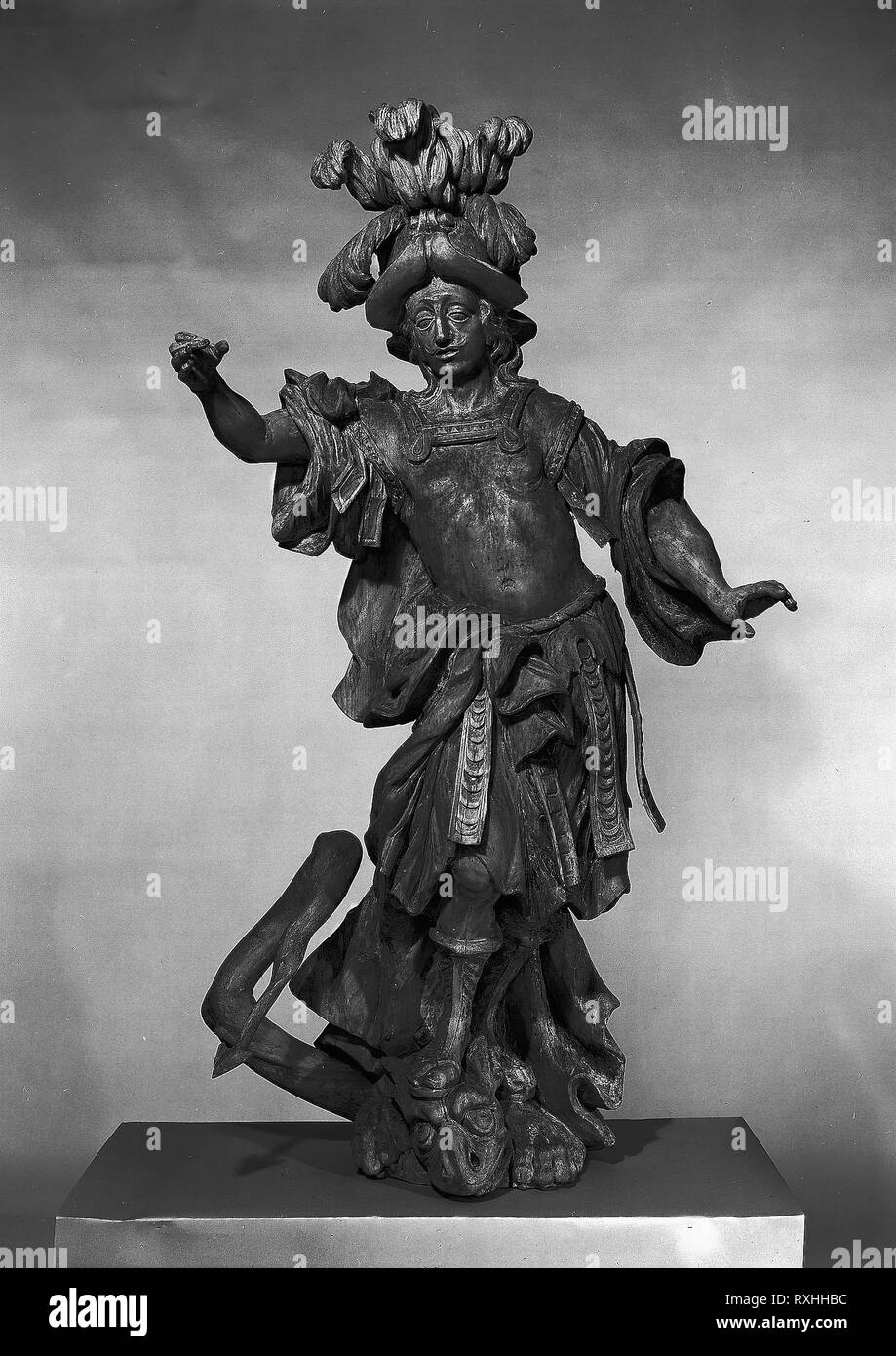 Saint George. Anton Eberhardt; Austrian, active 1760. Date: 1755-1765. Dimensions: 48 × 35 in. (121.9 × 88.9 cm). Lindenwood. Origin: Austria. Museum: The Chicago Art Institute. Stock Photo
