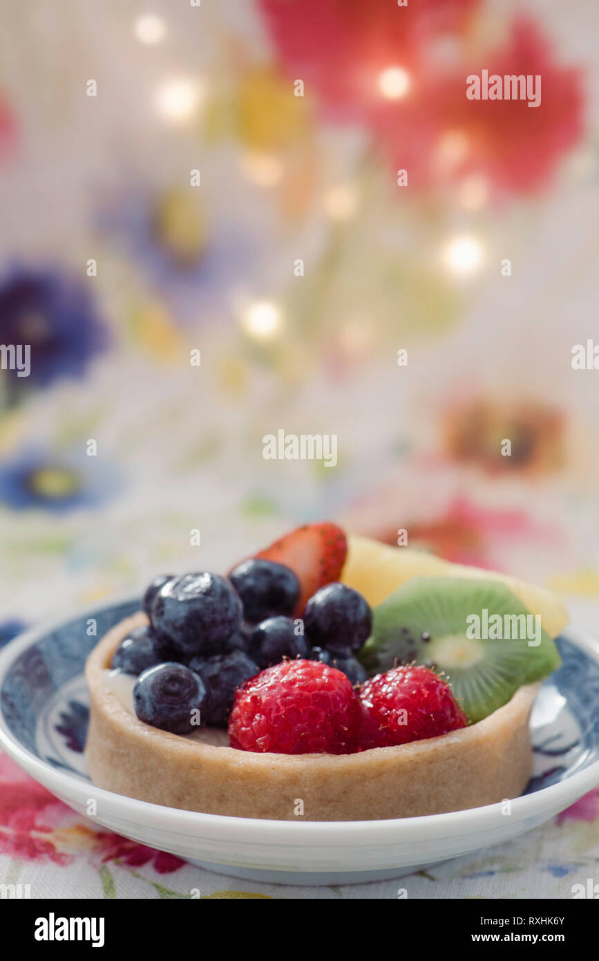 Fruit Tart on a colorful background Stock Photo - Alamy