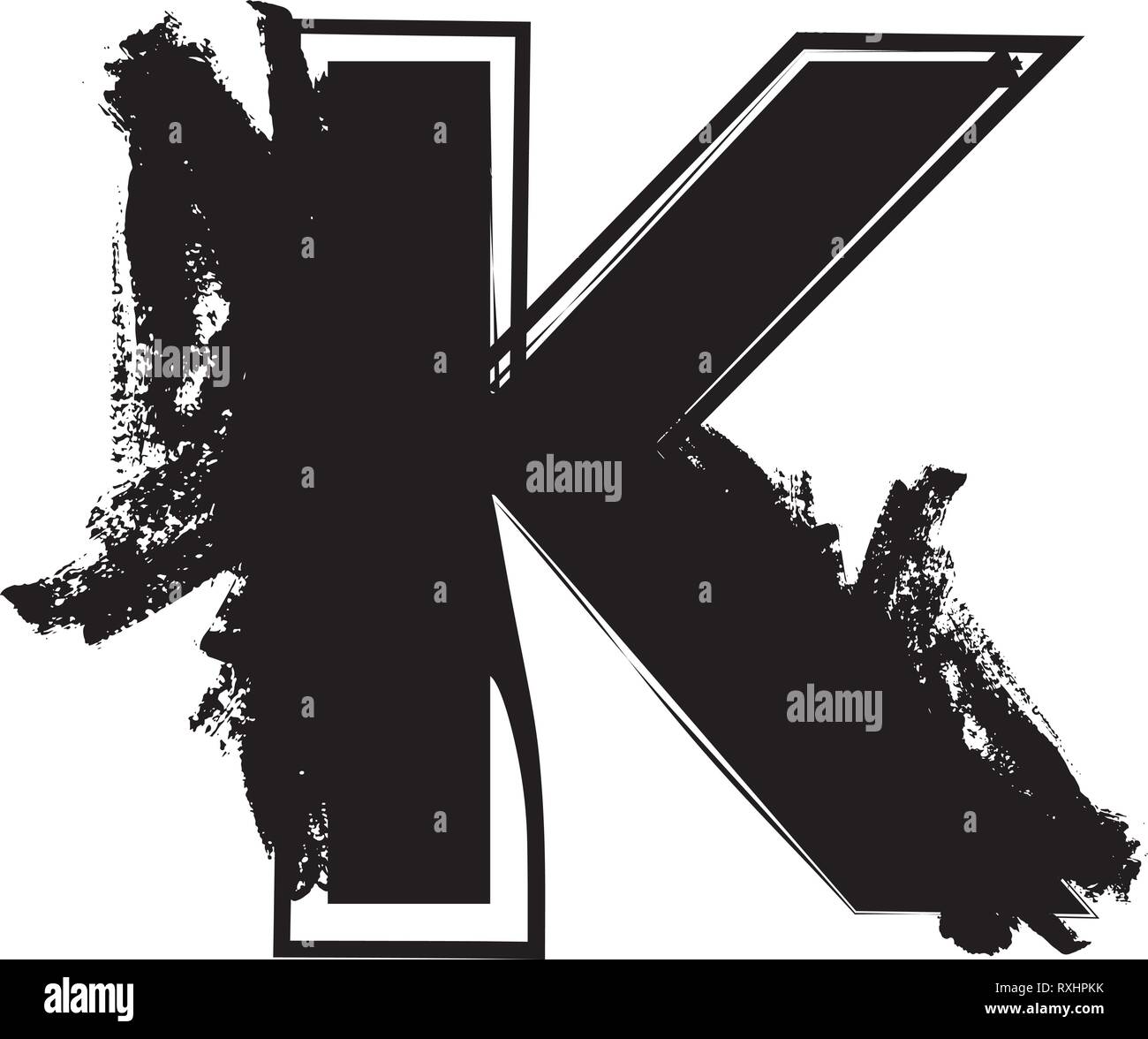  Grunge Font Letter K vector illustration Stock Vector Image & Art - Alamy