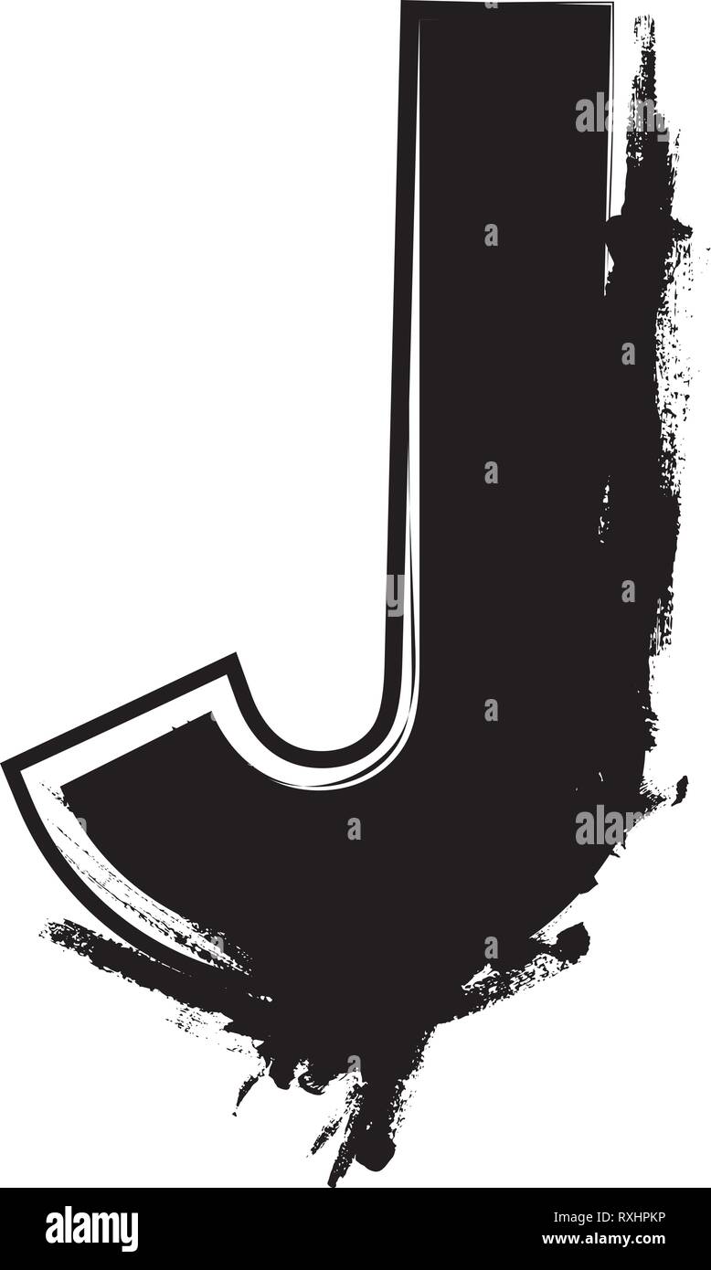 Grunge Font Letter J vector illustration Stock Vector Image & Art Alamy