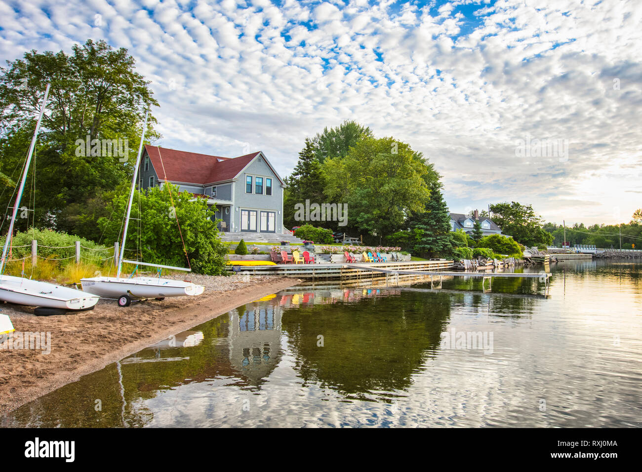 Baddeck waterfront, Cape Breton Island, Nova Scotia, Canada Stock Photo