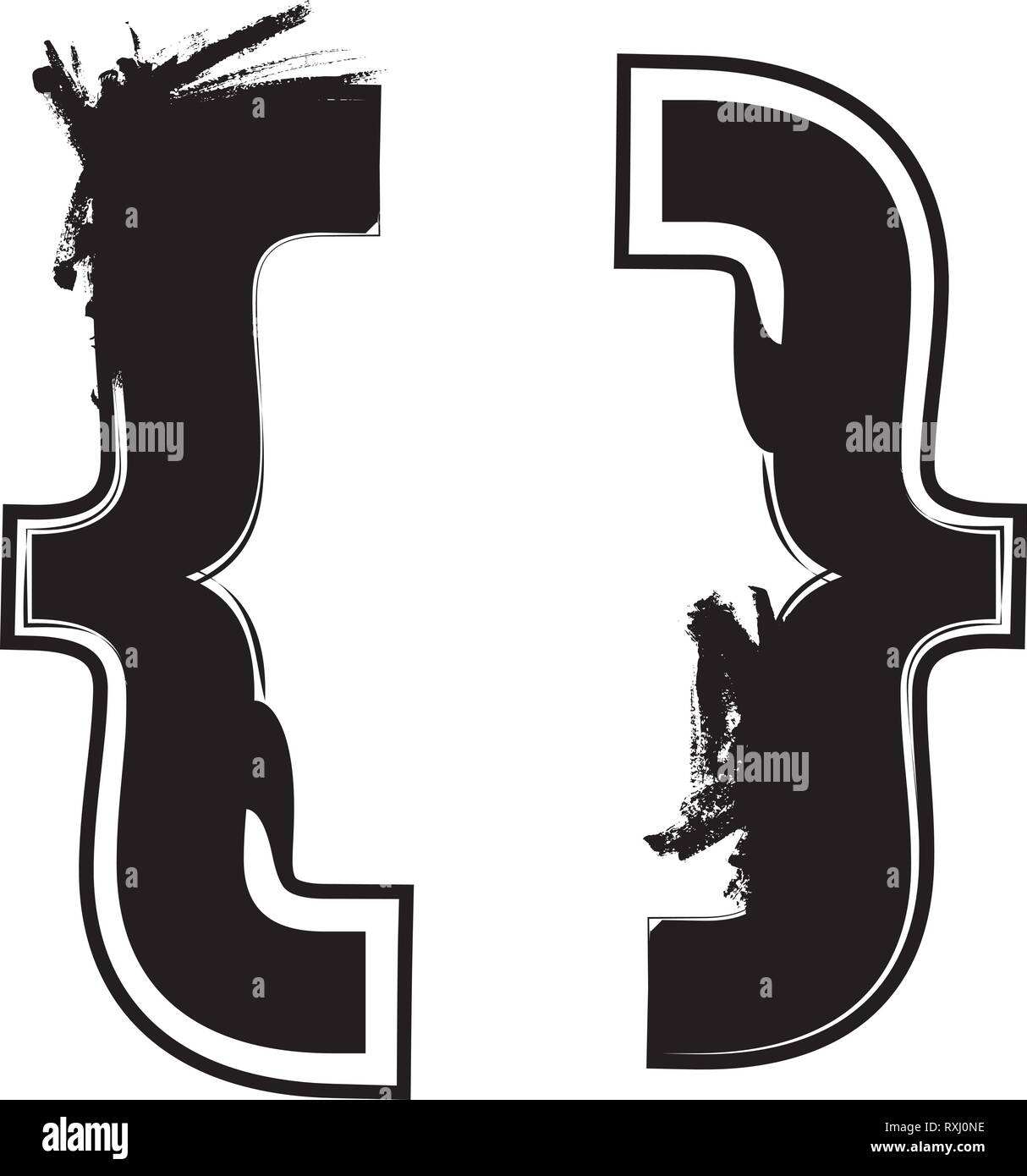 Abstract vector illustration drawing of parenthesis Symbol Stock Vector