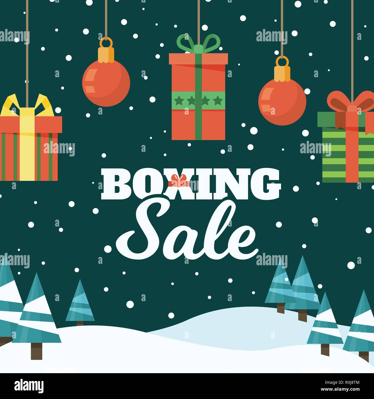 Happy Boxing day sale design with gift boxes , shopping holiday big ...