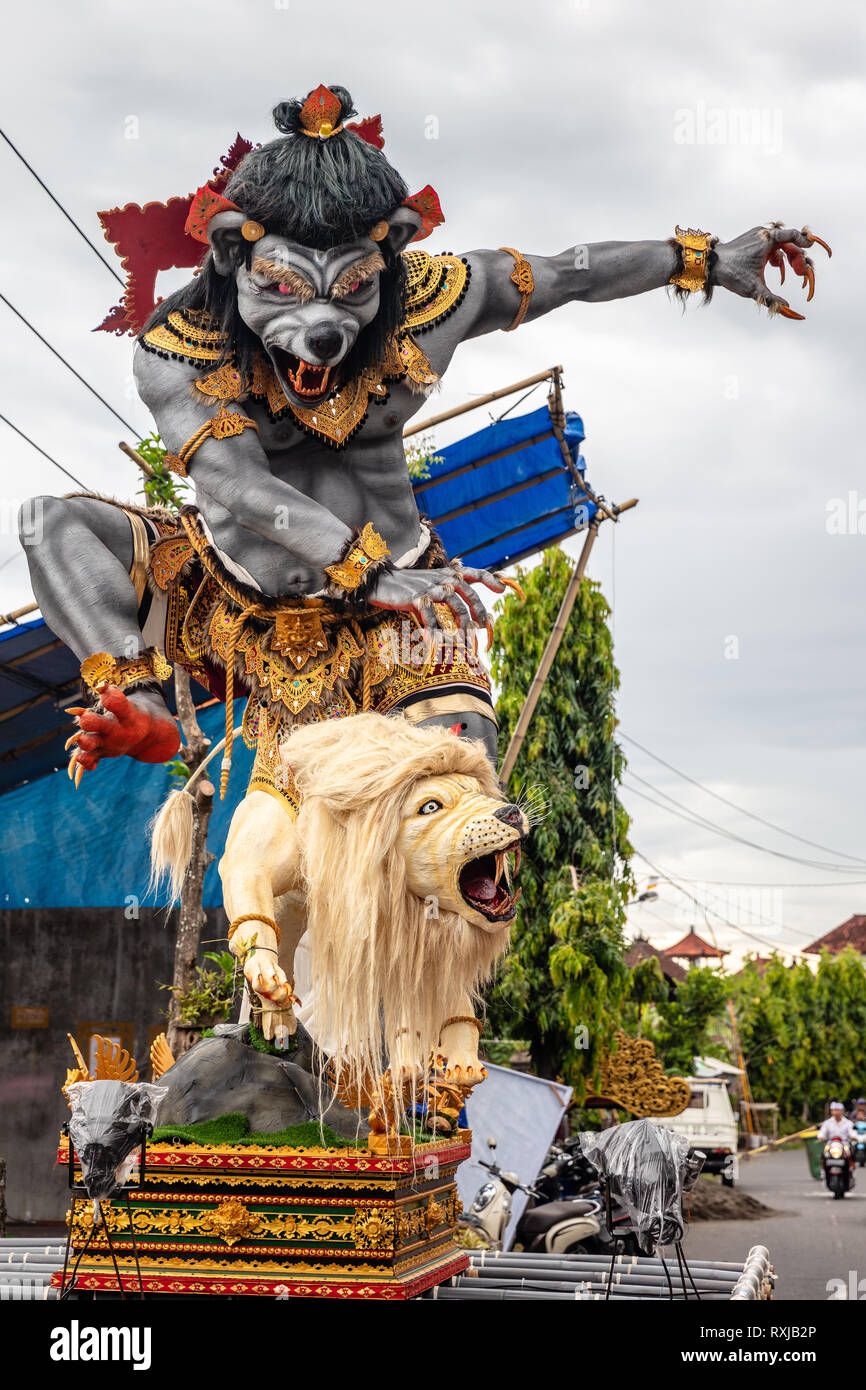 Ogoh-Ogoh, demon statue made for Ngrupuk parade conducted on the eve of  Nyepi day, Balinese Hindu New Year Stock Photo - Alamy