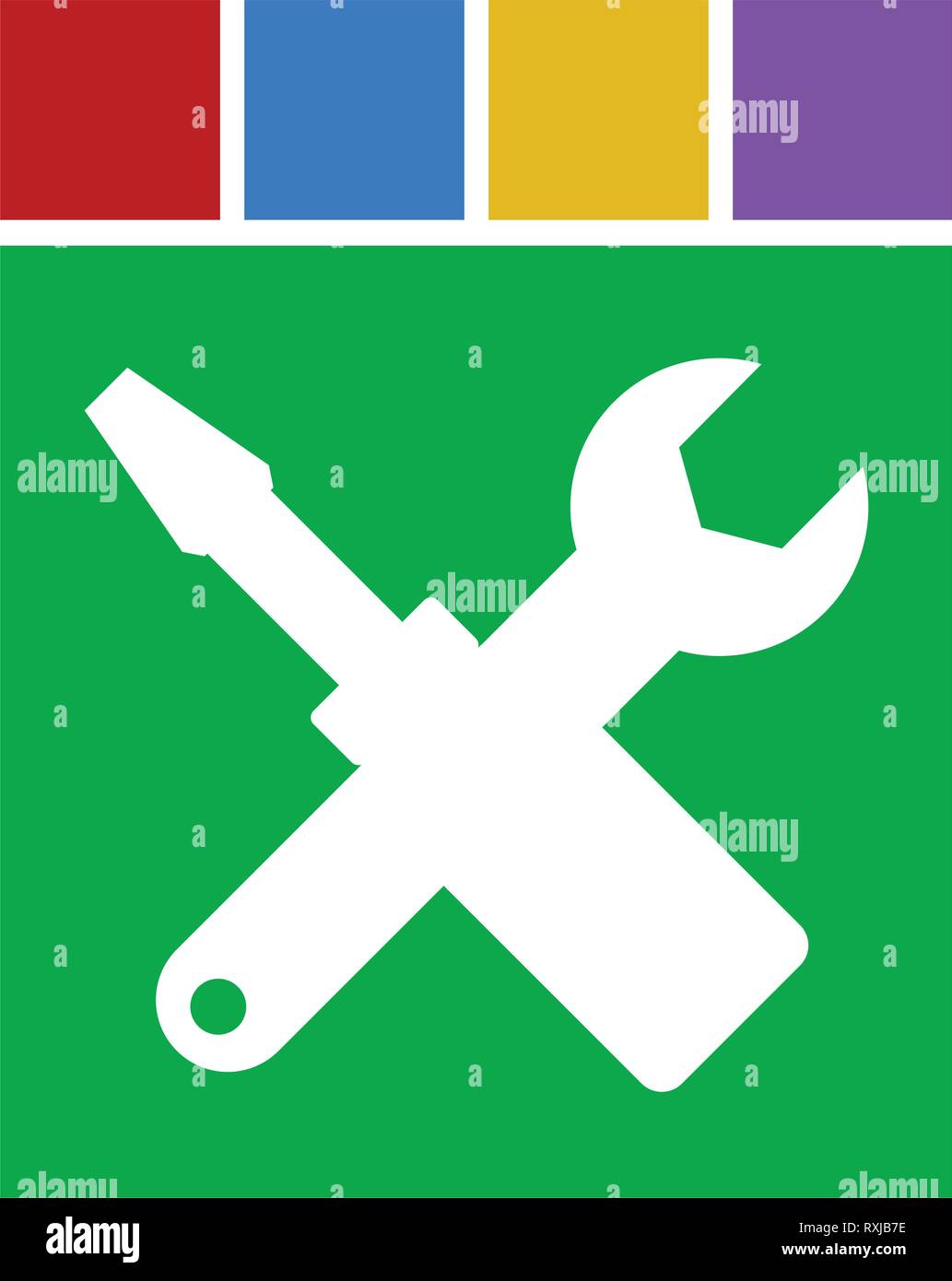 Crossed screwdriver, wrench icon. Repair, maintance, assembly concept ...