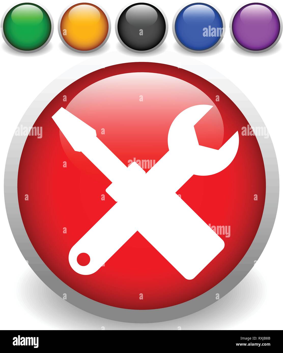Crossed screwdriver, wrench icon. Repair, maintance, assembly concept ...
