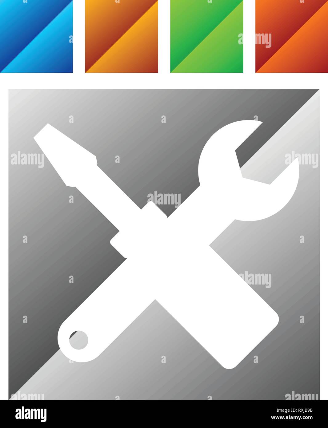 Crossed screwdriver, wrench icon. Repair, maintance, assembly concept ...