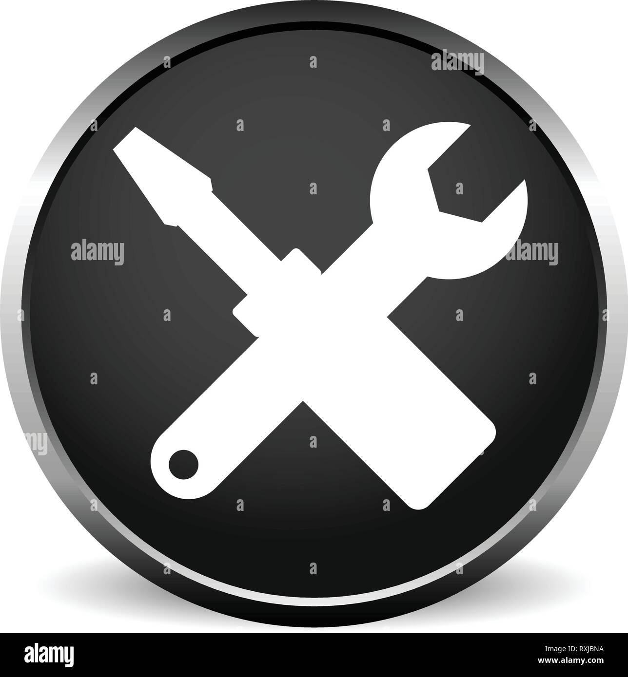 Crossed screwdriver, wrench icon. Repair, maintance, assembly concept ...