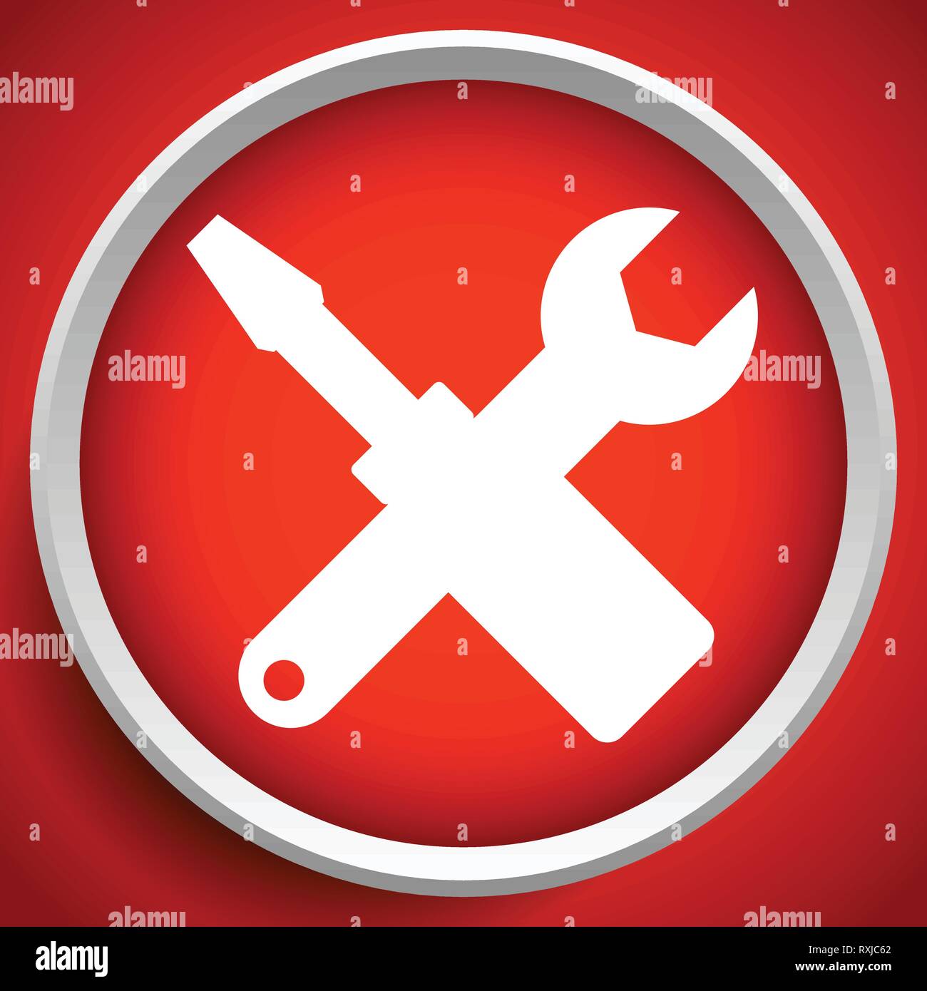 Crossed screwdriver, wrench icon. Repair, maintance, assembly concept ...
