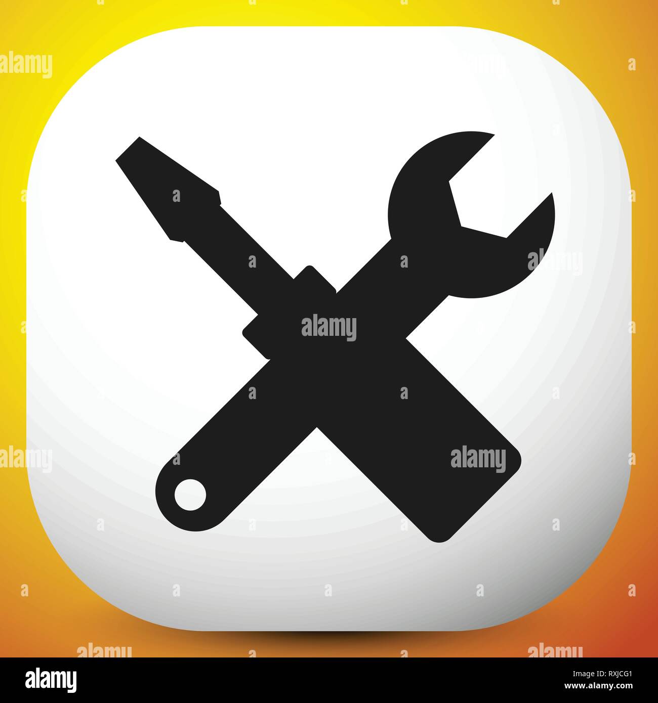 Crossed screwdriver, wrench icon. Repair, maintance, assembly concept ...