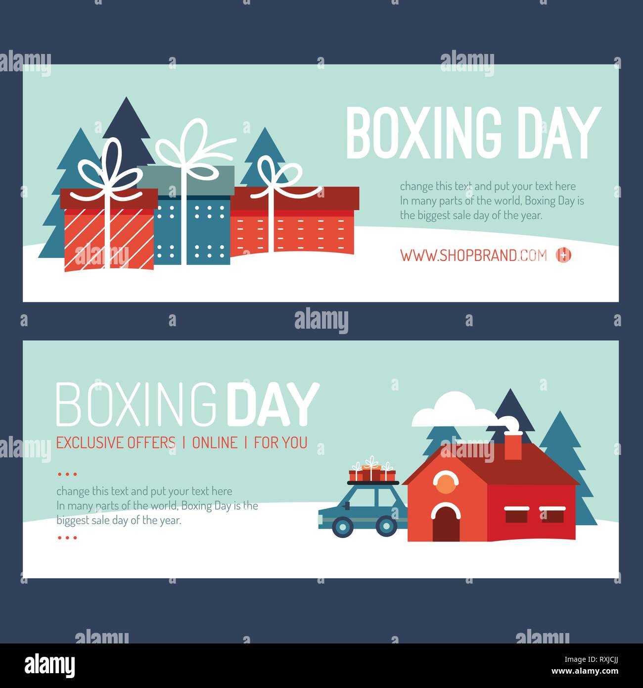 Happy Boxing day sale design with gift boxes , shopping holiday big ...