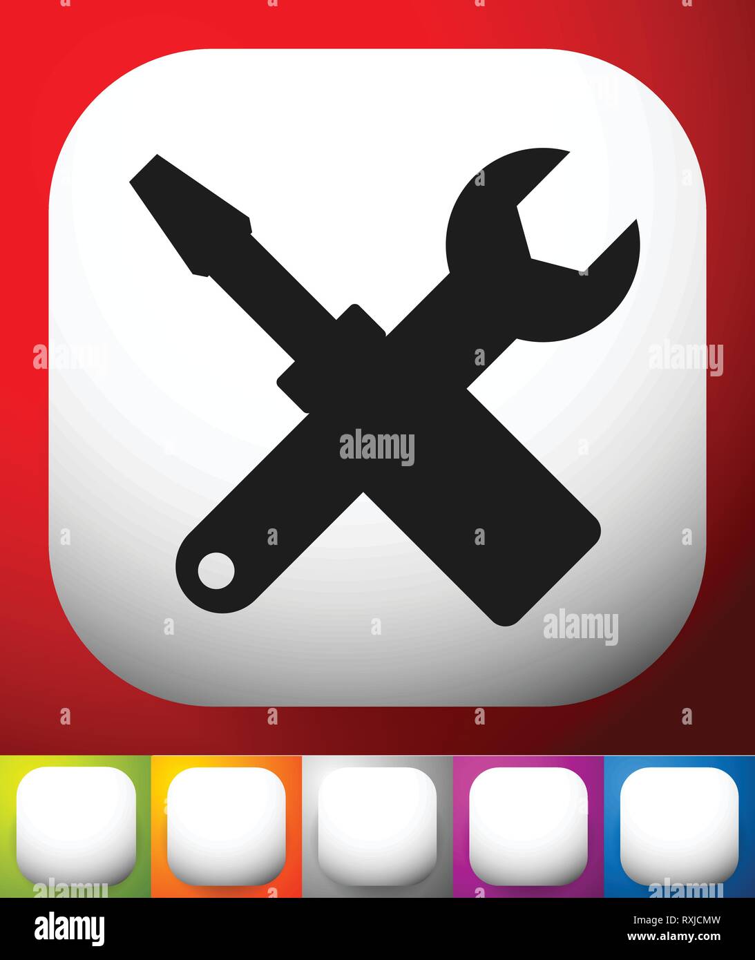 Crossed screwdriver, wrench icon. Repair, maintance, assembly concept ...