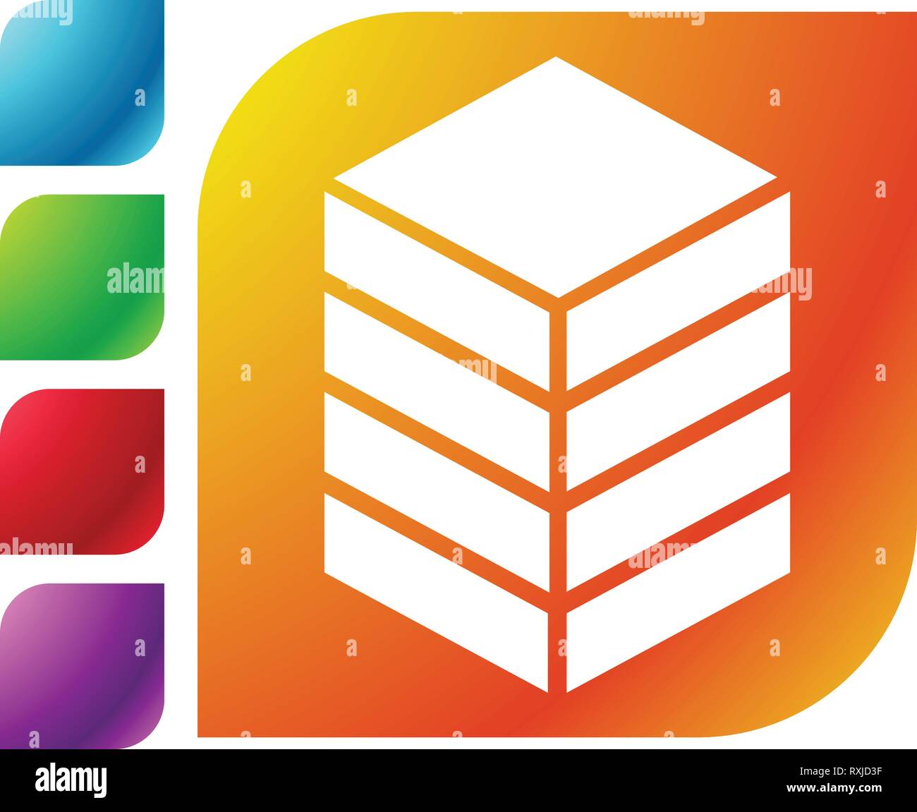 Icon with tower, rack. Storage, container, datacenter concept icon ...
