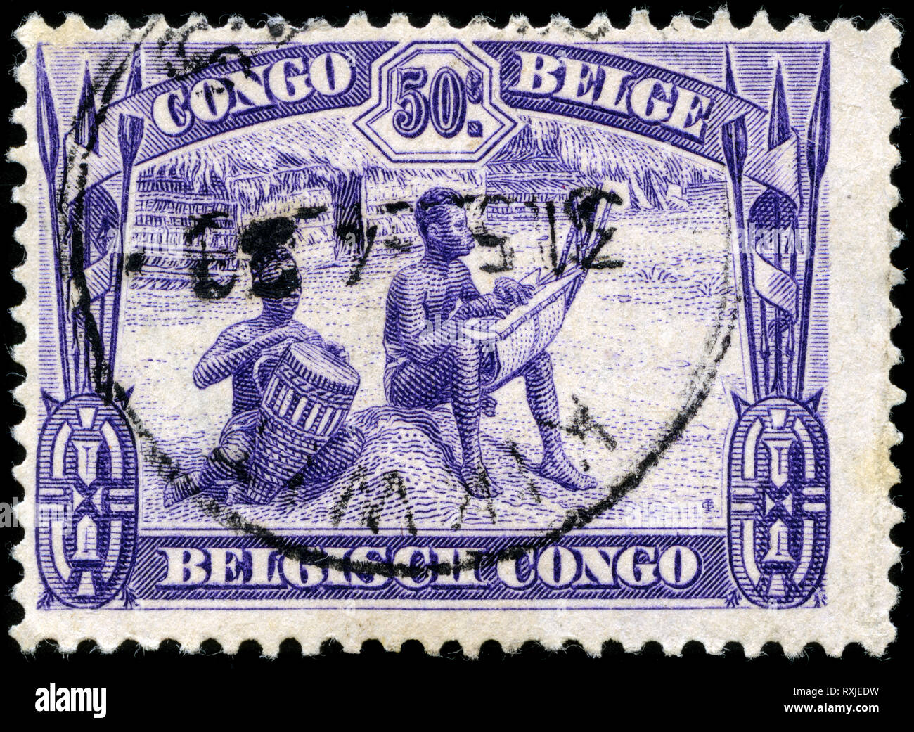 Postage stamp from Belgian Congo in the Peoples and views from Congo series issued in 1931 Stock Photo