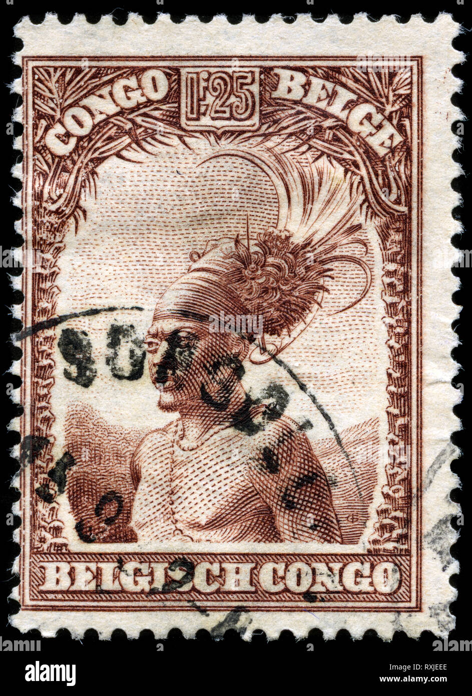 Postage stamp from Belgian Congo in the Peoples and views from Congo