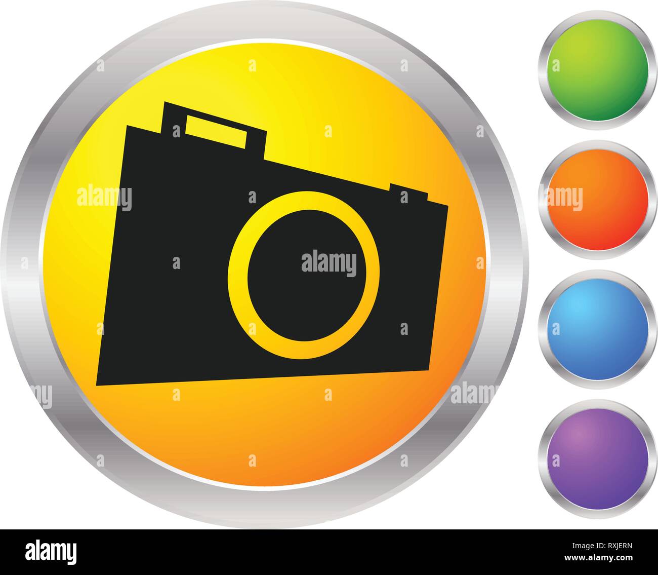 Small photo camera icon. Hobby photography concept icon Stock Vector ...