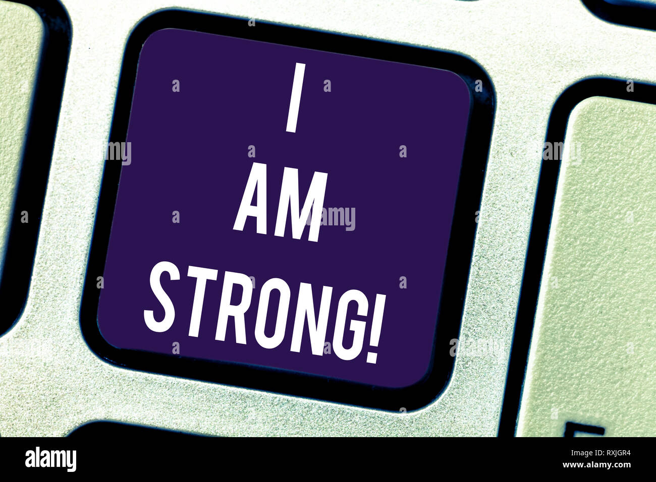 Text sign showing I Am Strong. Conceptual photo Have great strength ...