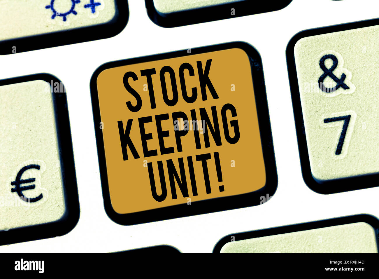 Handwriting text Stock Keeping Unit. Concept meaning product and