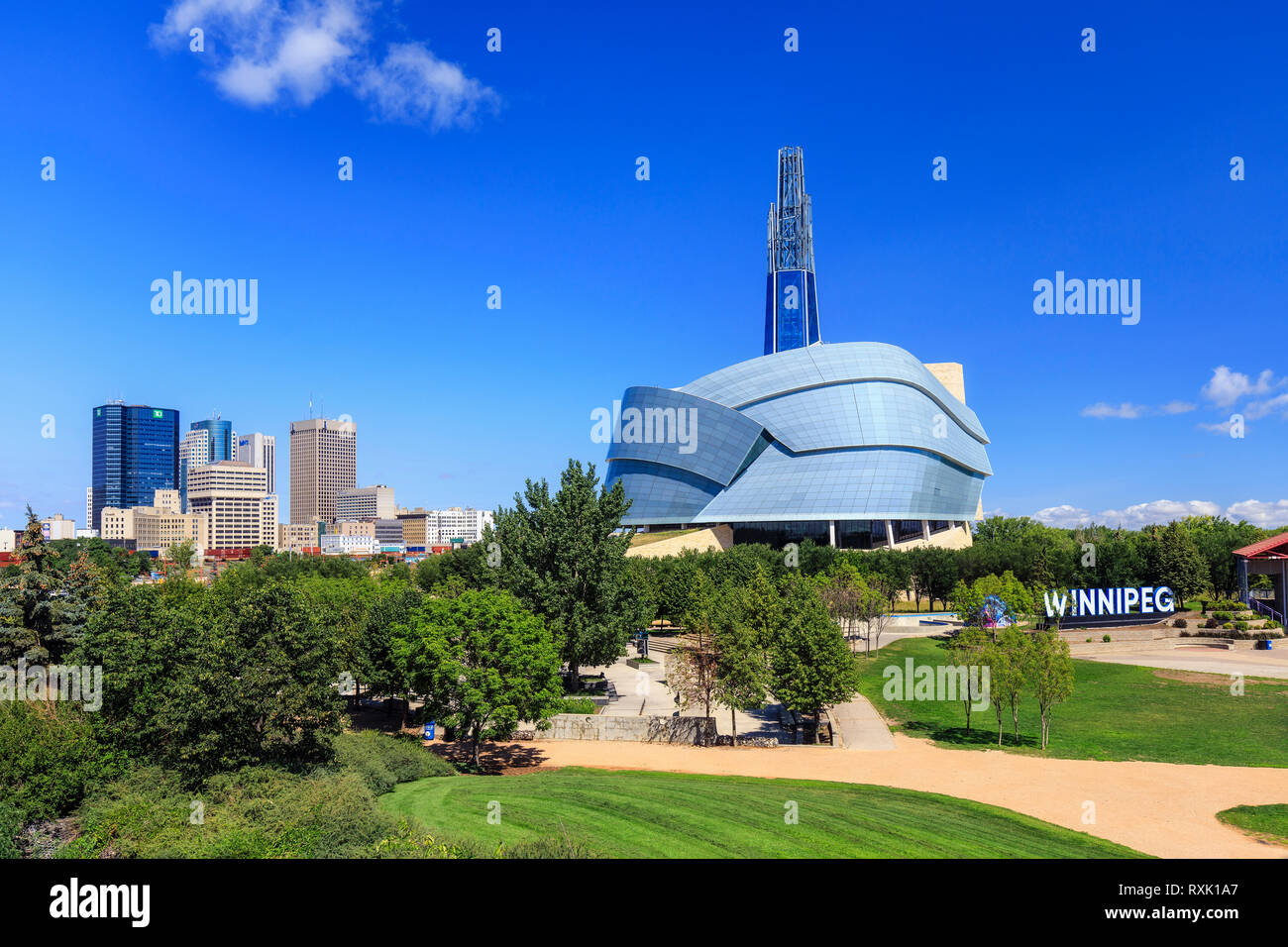 Canadian Museum for Human Rights at The Forks, in downtown Winnipeg, Manitoba, Canada. Stock Photo
