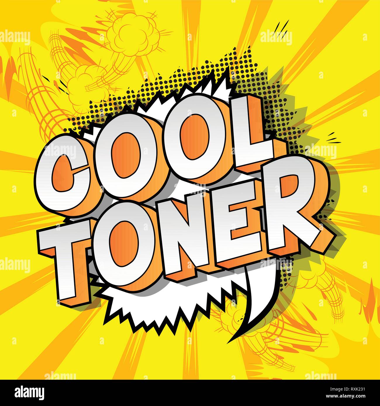 Cool Toner - Vector illustrated comic book style phrase on abstract background. Stock Vector