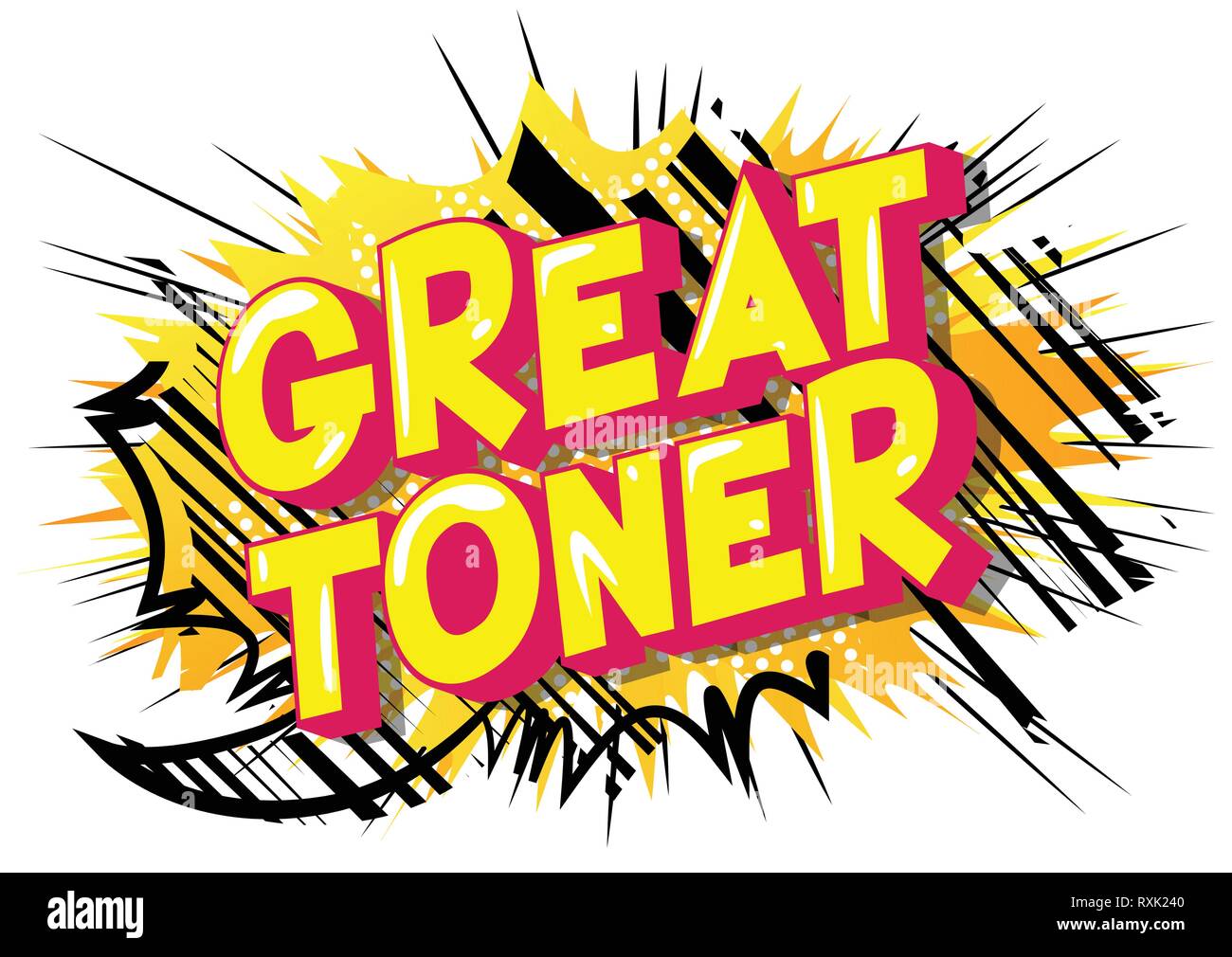 Great Toner - Vector illustrated comic book style phrase on abstract background. Stock Vector