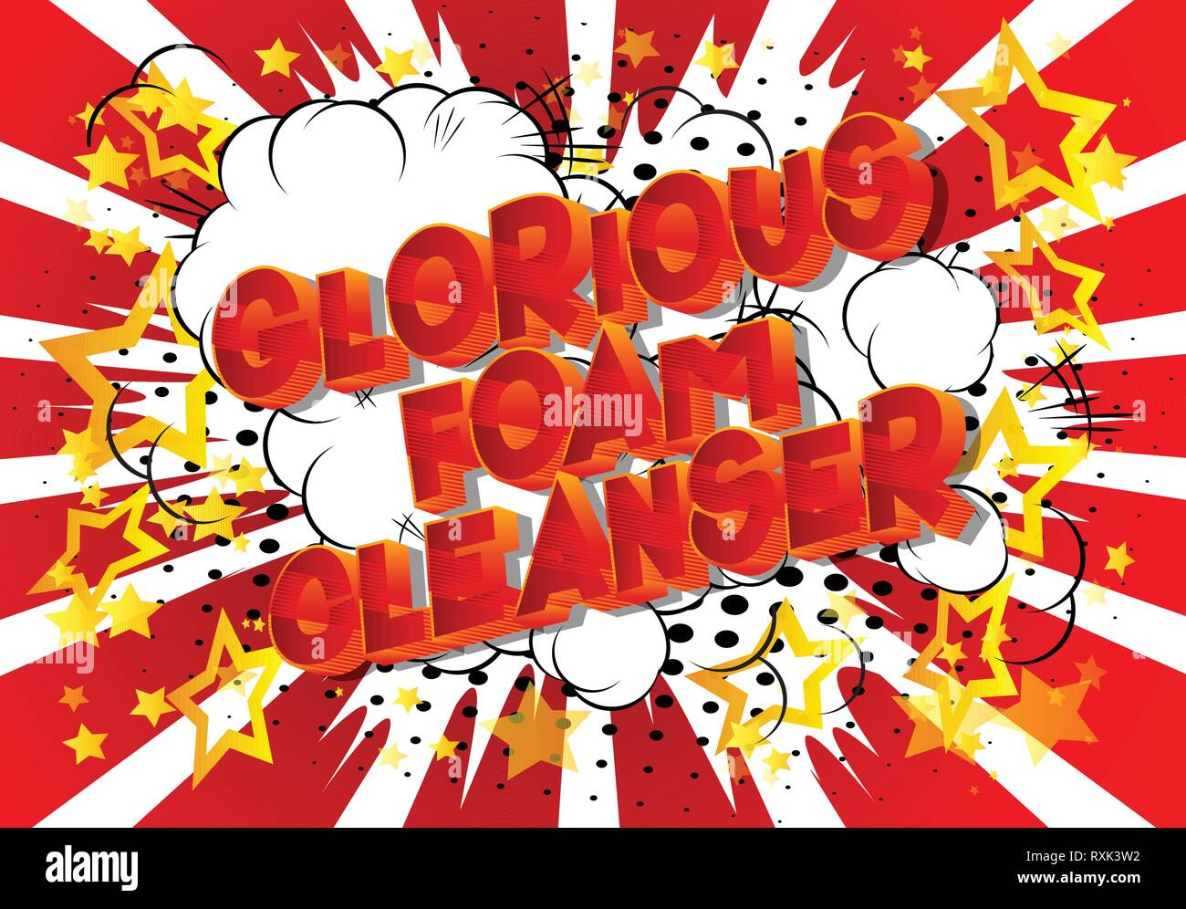 Glorious Foam Cleanser - Vector illustrated comic book style phrase on abstract background. Stock Vector