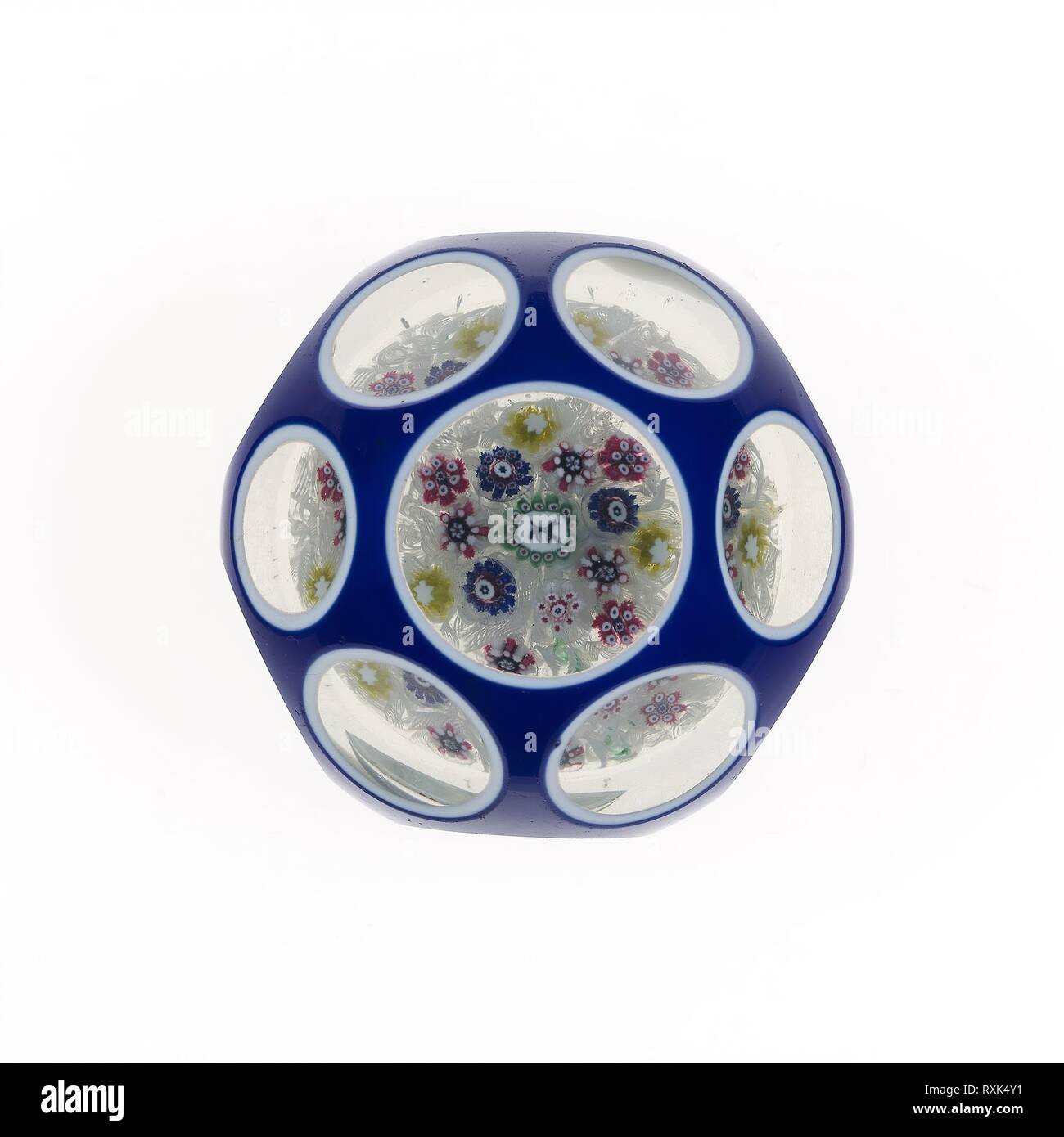 Paperweight. Saint-Louis; France, founded 1767. Date: 1825-1850. Dimensions: Diam. 6.4 cm (2 1/2 in.). Glass. Origin: France. Museum: The Chicago Art Institute. Stock Photo