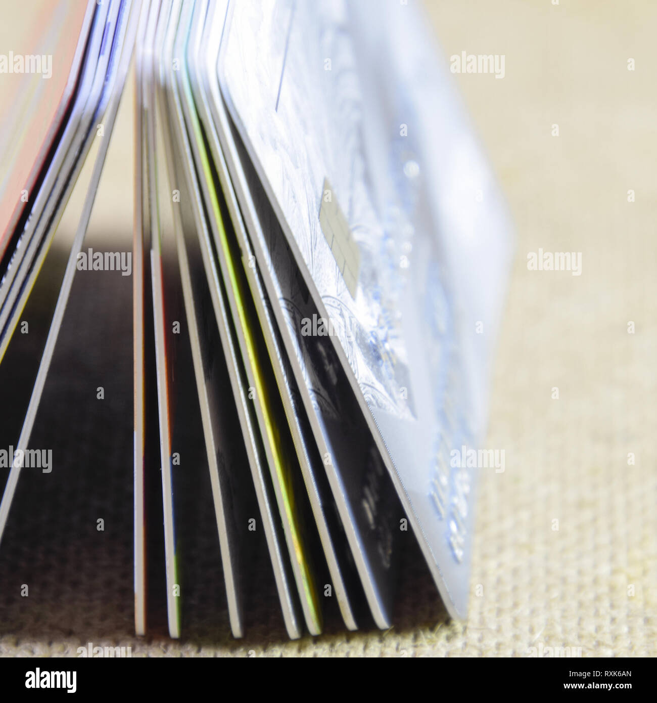 Bank cards. Modern financial instrument of cashless payment Stock Photo ...
